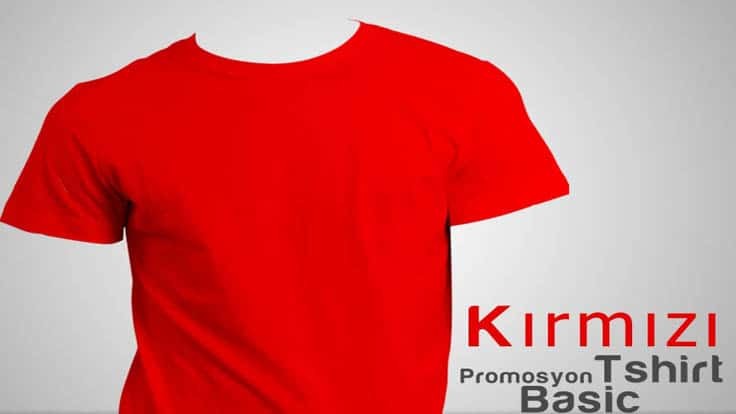 Kirmizi Promosyon Tisort Promosyon Baskili Tisort Sapka