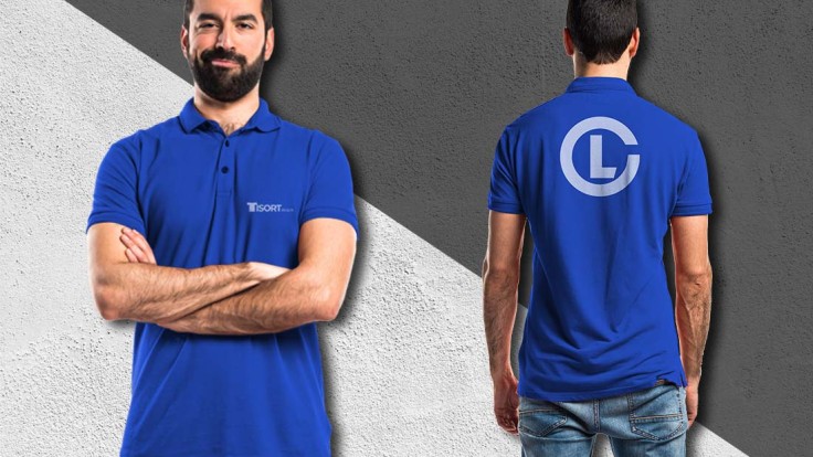 Baskili Polo Yaka Tisort Mavi Promosyon Baskili Tisort Sapka