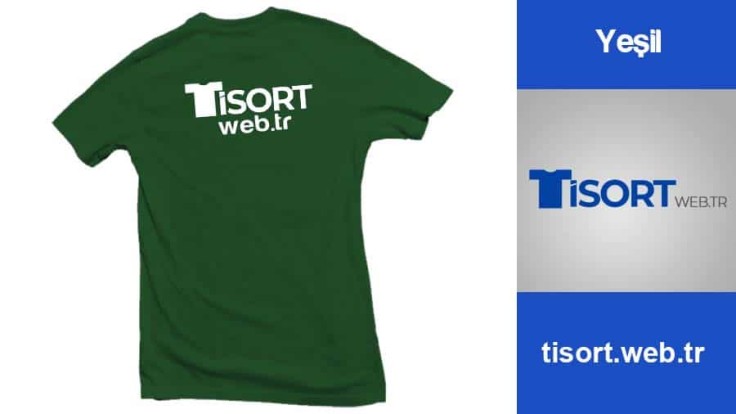 Yesil Bisiklet Yaka Promosyon Tisort Promosyon Baskili Tisort Sapka