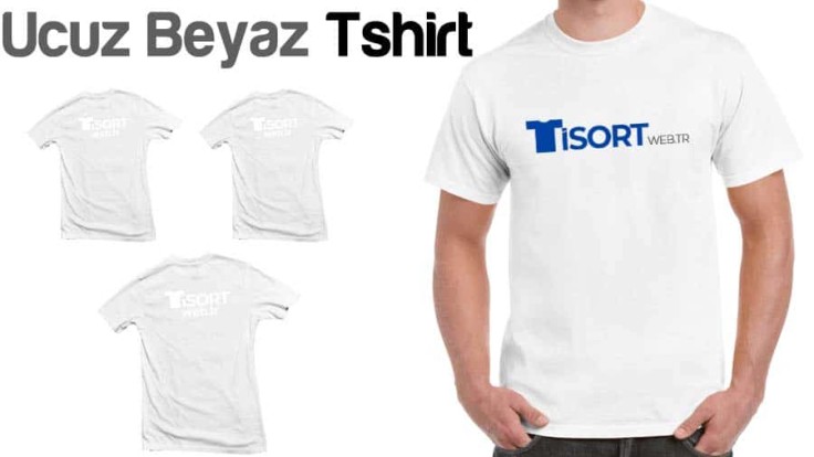 Ucuz Beyaz Tisort Promosyon Baskili Tisort Sapka