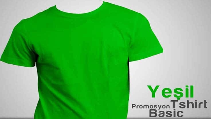 Promosyon Tisort Yesil Promosyon Baskili Tisort Sapka