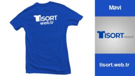 Mavi Promosyon Bisiklet Yaka Tişört