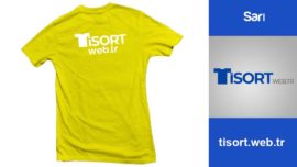 Sarı Promosyon Bisiklet Yaka Tişört