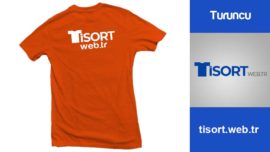 Turuncu Promosyon Bisiklet Yaka Tişört